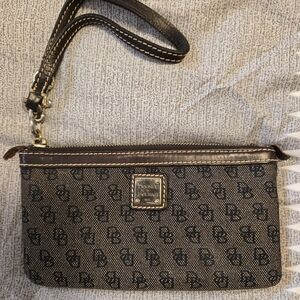 Dooney & Bourke Black and Brown Wristlet